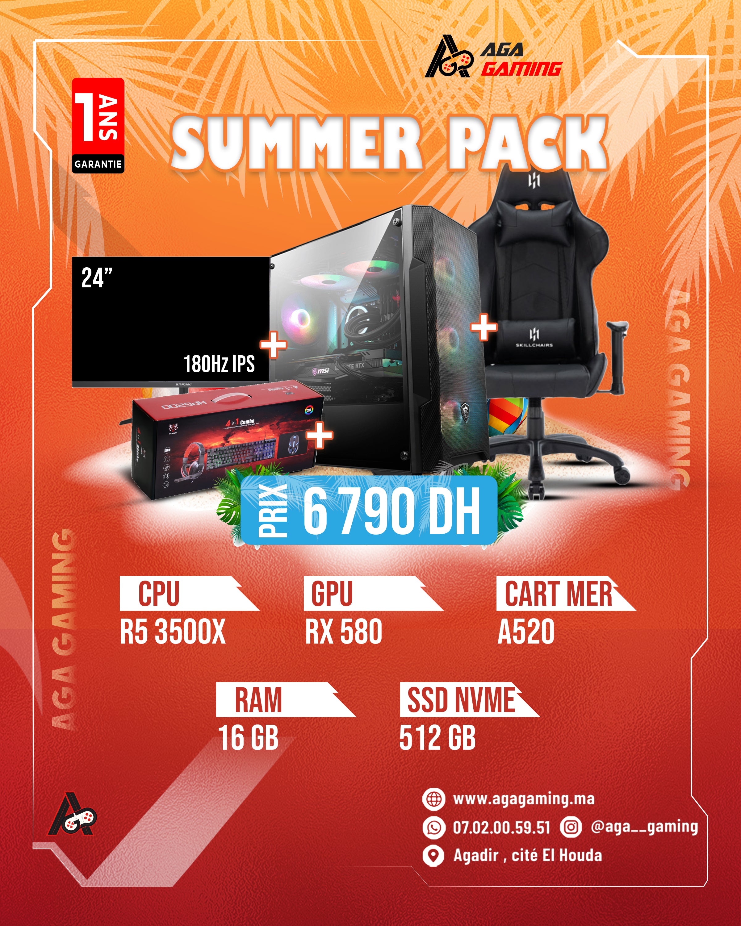 Summer PACK PC Gamer Ryzen 3500x - RX 580 Summer PACK PC Gamer Ryzen 3500x - RX 580